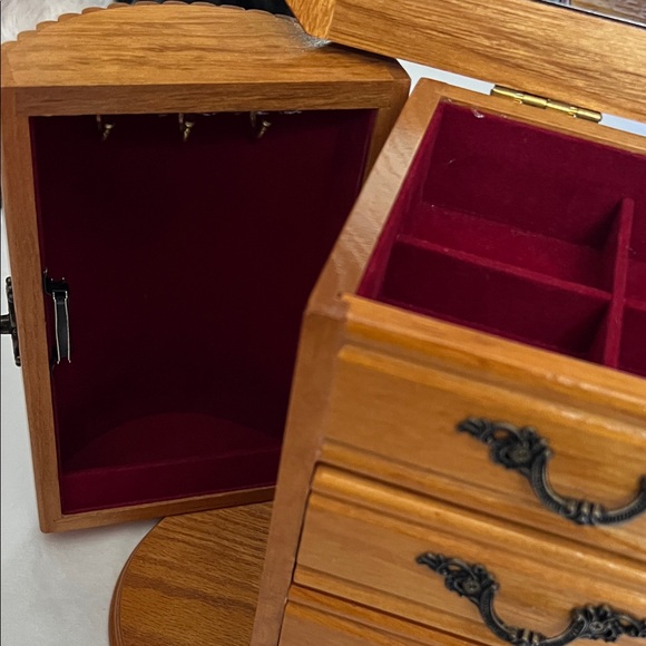 Wooden Jewelry Box with Mirror - Picture 4 of 11